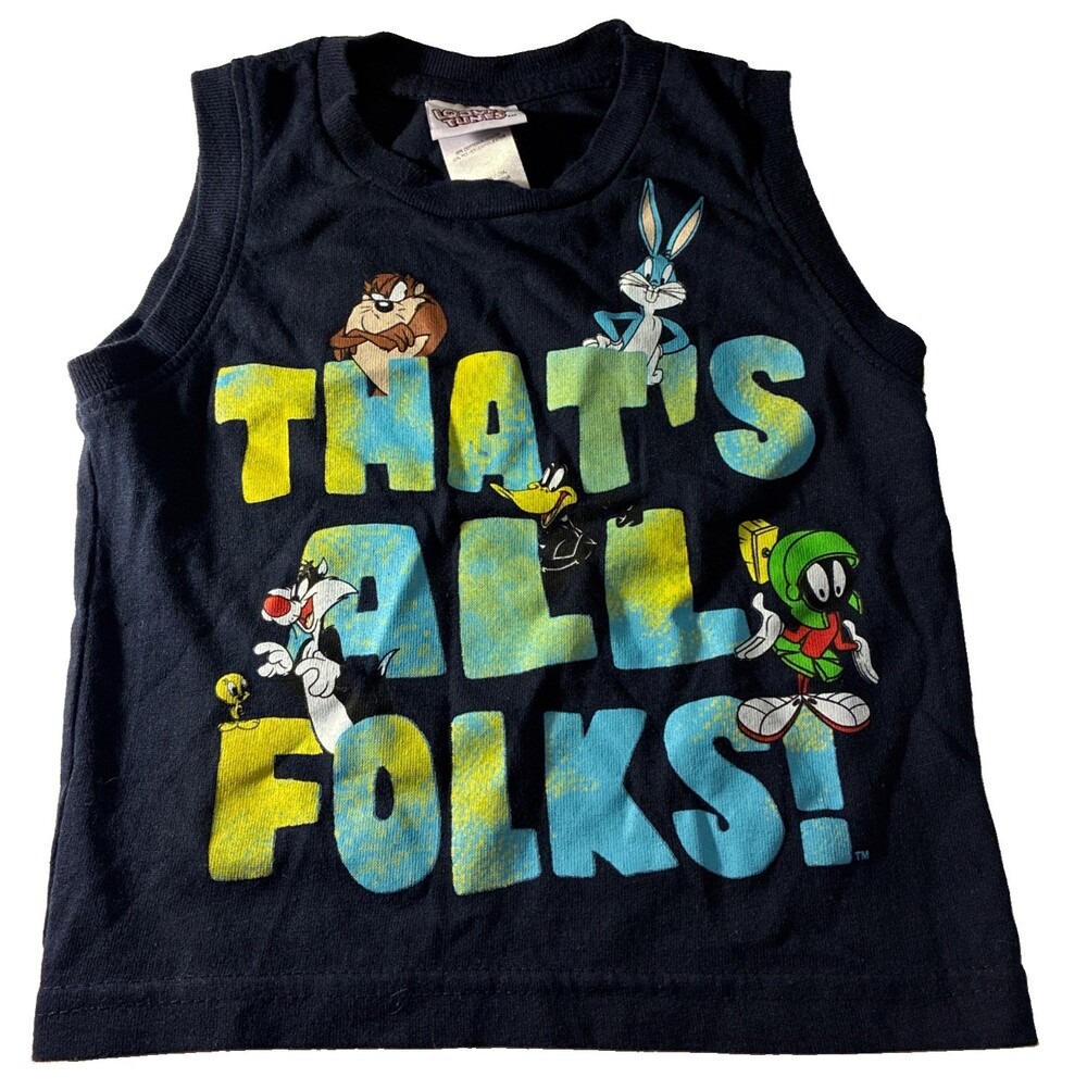 Vintage Y2K Looney Tunes Boys T-Shirt Tank Size 2T Graphic Print